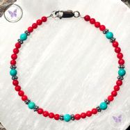 Coral & Turquoise Bead Bracelet